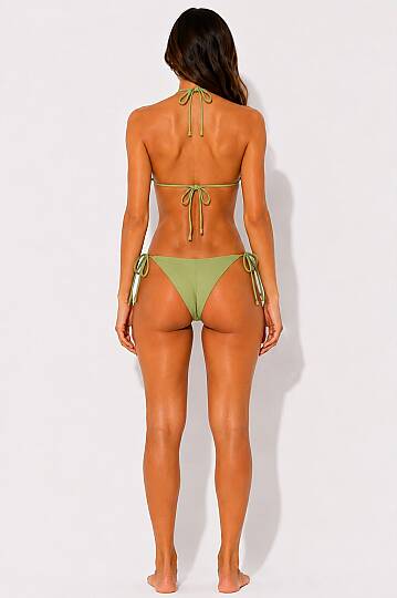 Kadın Boyundan Bağlamalı Şık Üçgen Bikini Takımı - 16