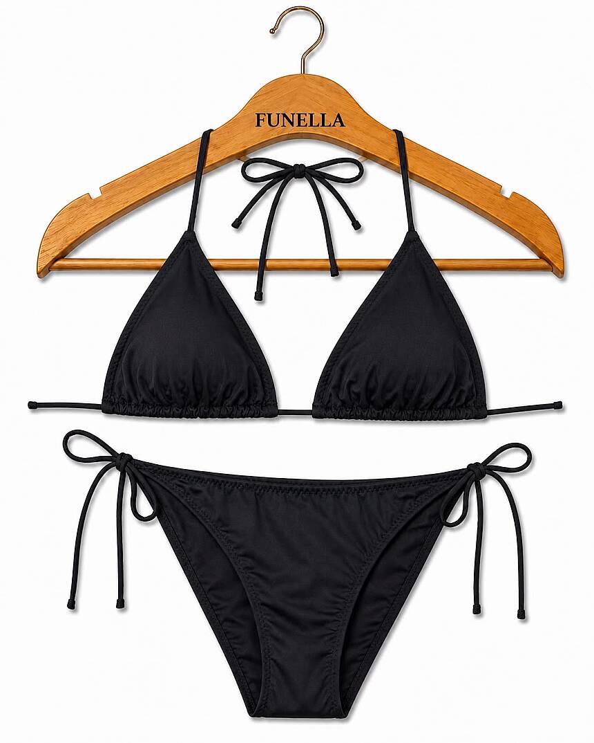 Kadın Boyundan Bağlamalı Şık Üçgen Bikini Takımı - 56